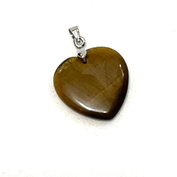 Natural Gemstone Puffy Heart Pendant - Picture 9 of 9